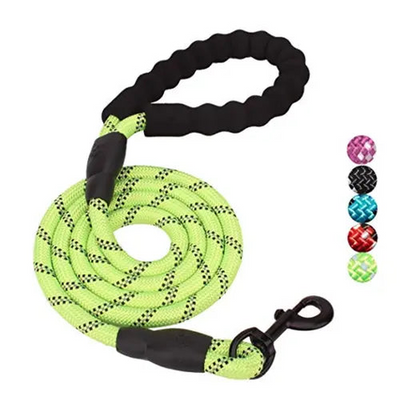 5 FT Leash With Comfortable Padded Handle and Reflective Threads Tan Cress
