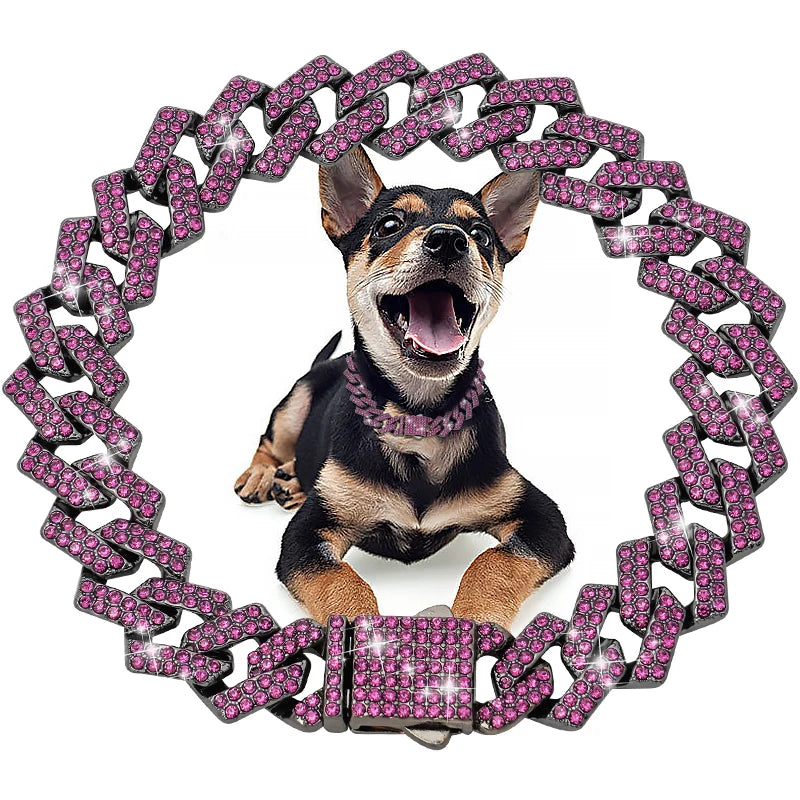 Diamond Cuban Pet Collar Alidrop