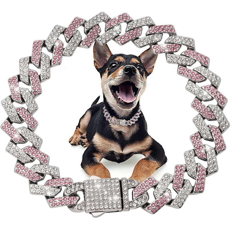 Diamond Cuban Pet Collar Alidrop