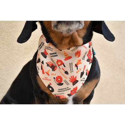 Fire Dog Bandana – Reversible Slip-On Style Scarlet Gaia
