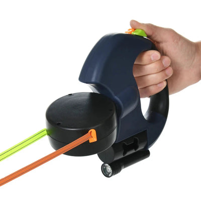 Retractable Reflective Dual Dog Leash with Lights AliExpress