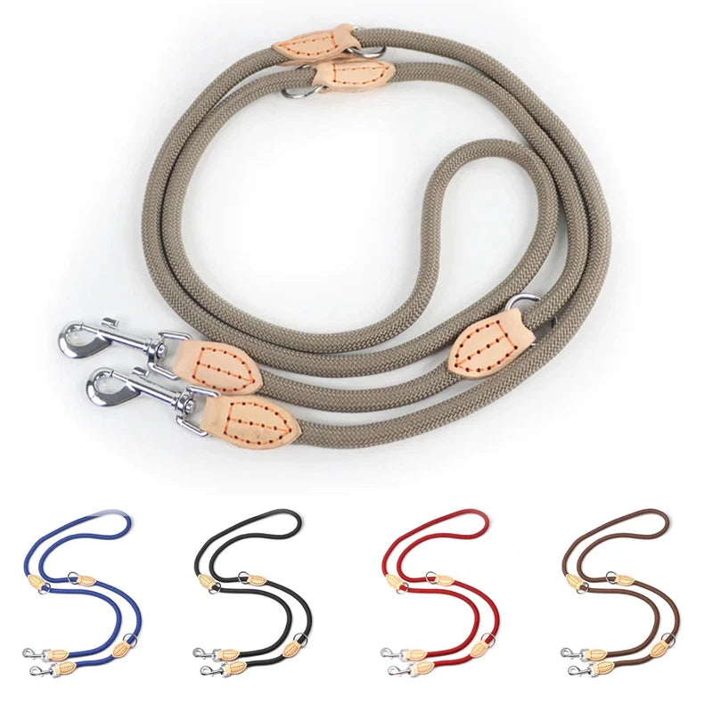 Adjustable Hands-Free Double Dog Leash, Luxury Nylon Design AliExpress