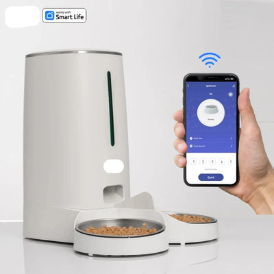 WiFi Cat Feeder with APP Control & Dual Bowls AliExpress
