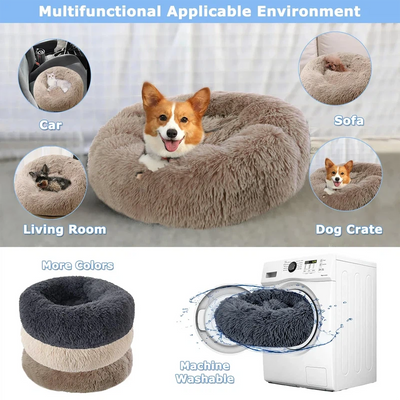 Ultra-Soft Plush Donut Cat Bed for Calming Comfort AliExpress