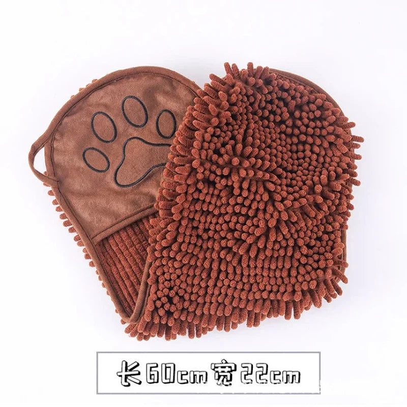 Soft Dog Bath Robe Towel Quick Dry Pet Towel Fiber Absorbent Cat Bath Towel Convenient Pet Cleaning Washcloth Dog Accessories - Poochi Paws