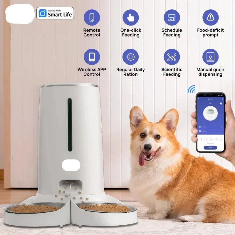 WiFi Cat Feeder with APP Control & Dual Bowls AliExpress