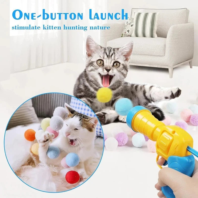 Interactive Plush Ball Launcher Cat Toy – Endless Fun! AliExpress