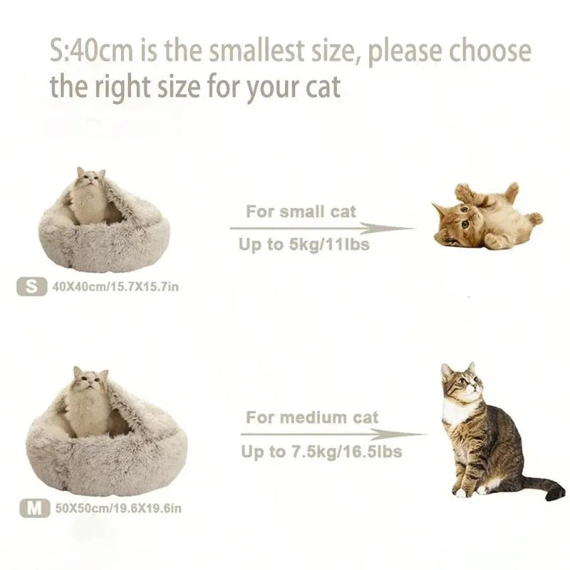 2-in-1 Cozy Plush Pet Bed Nest for Cats & Dogs AliExpress