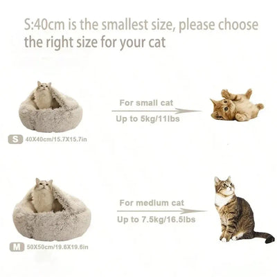 2-in-1 Cozy Plush Pet Bed Nest for Cats & Dogs AliExpress