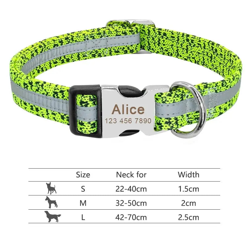 Personalized Reflective Dog Collar - Poochi Paws