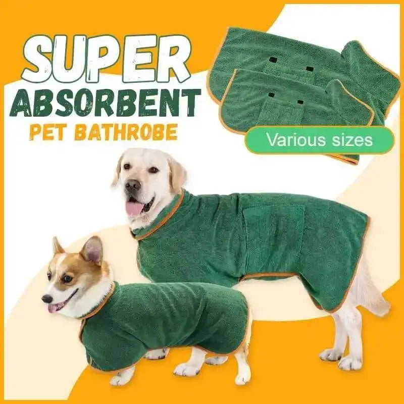 Microfiber Quick-Dry Dog Bathrobe - Poochi Paws