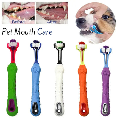 Three-Sided Pet Toothbrush - Poochi Paws