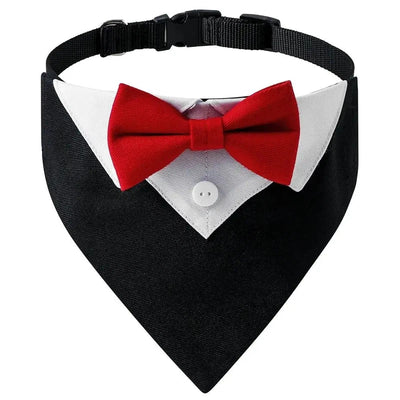 Tuxedo Bow Tie Dog Collar - Poochi Paws